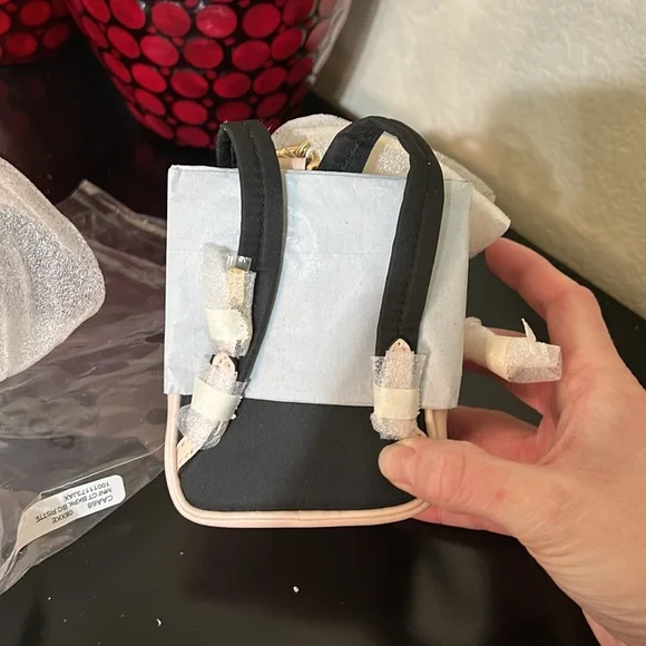 Coach NWT Mini Court Backpack Bag Charm With Rosette Print - Picture 10 of 12